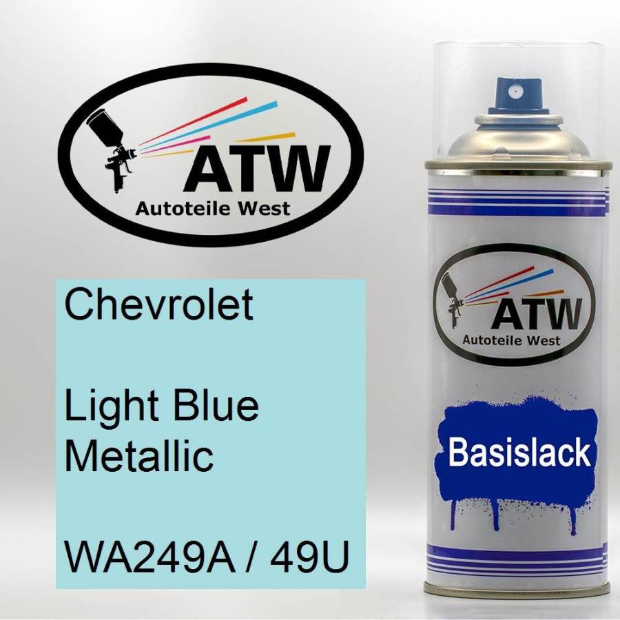 Chevrolet, Light Blue Metallic, WA249A / 49U: 400ml Sprühdose, von ATW Autoteile West.